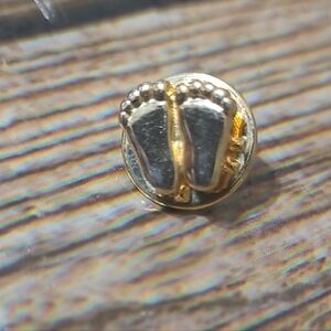 Gold Baby Footprint Pin
